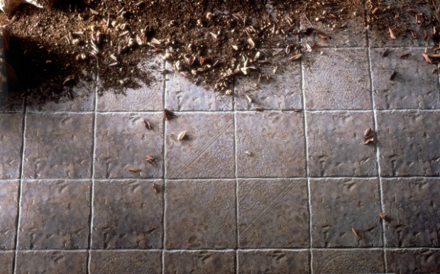 Un suelo con azulejos marrones