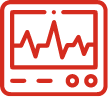 Una pantalla de monitorización de signos vitales