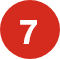 Número 7 blanco sobre un círculo rojo