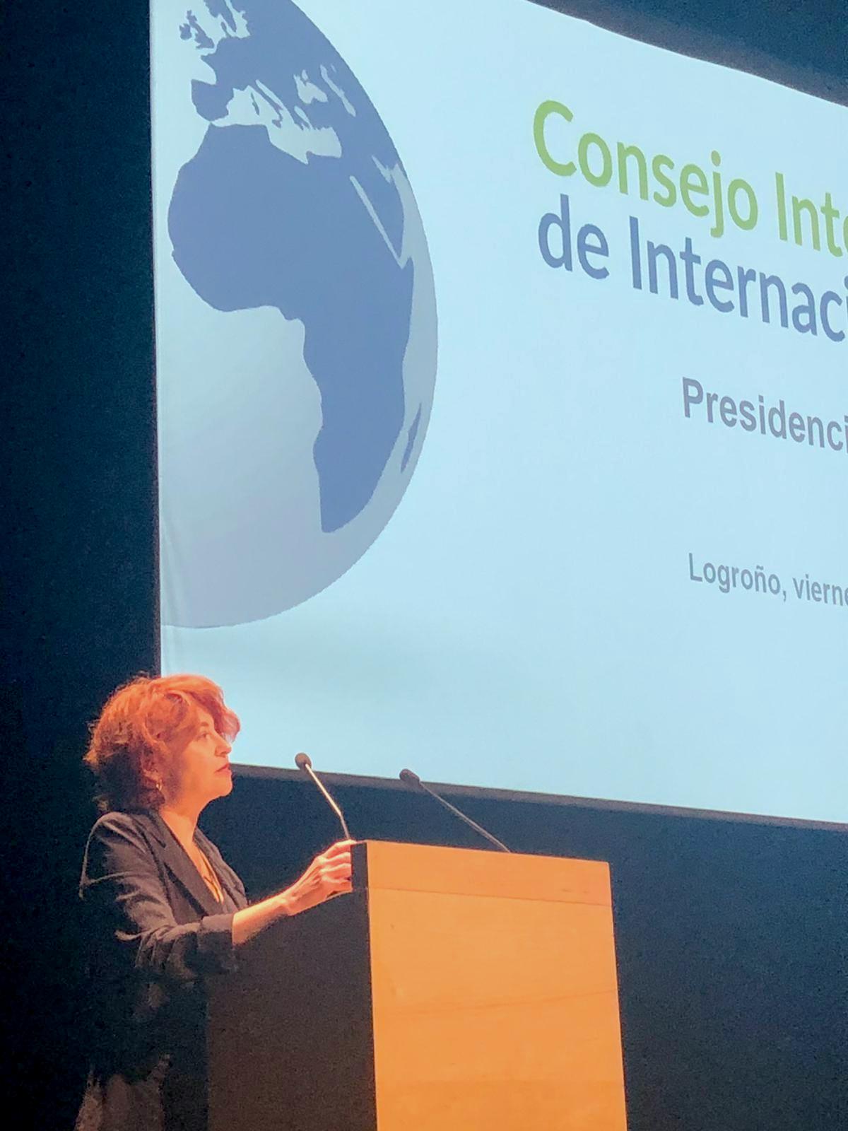 María Peña en la inauguración del CII en Logroño