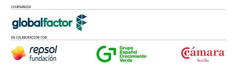 Logos de los organizadores y colaboradores de la Conferencia ICEX – Taller: diseñando una estrategia integral de descarbonización - Sevilla 2026