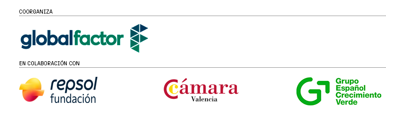 Logos del organizador y colaboradores de la Conferencia ICEX – Taller: Diseñando una estrategia integral de descarbonización - Valencia
