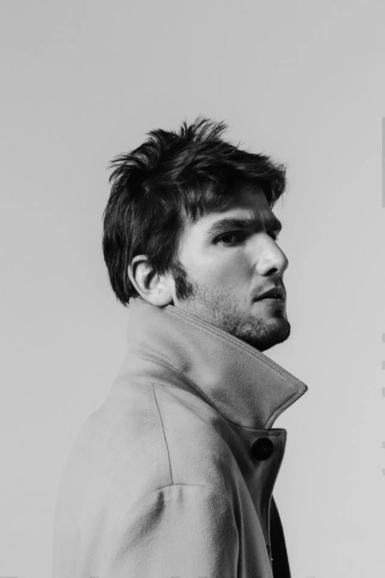 Lucas Vidal, en una foto de perfil con filtro en blanco y negro.
