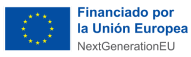 Logo "Financiado por la Unión Europea", con estrellas amarillas