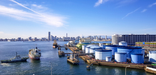 Zona industrial del puerto de Tokio