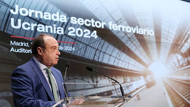 Javier Serra en la jornada sector ferroviario Ucrania 2024