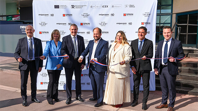El director general de Internacionalización de la Empresa de ICEX, Pablo Conde, en la inauguración de MIPCOM