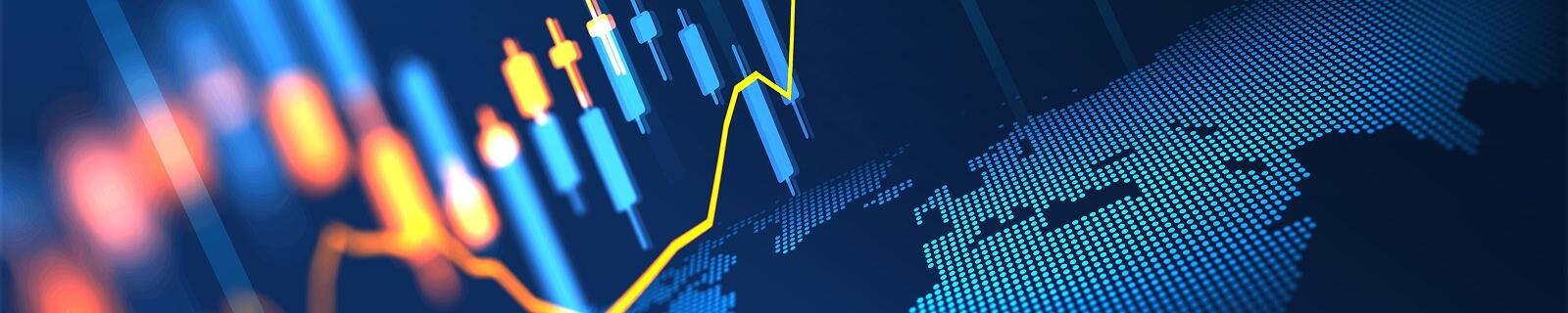 Pantalla iluminada con puntos que simulan un mapa del mundo