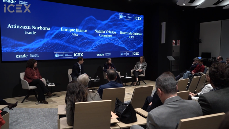Vídeo informativo sobre la alianza entre Esade e ICEX en la presentaicón de su Programa de Dirección Internacional con la presencia de Aránzazu Narbona, Enrique Blanco, Natalia Velasco y Beatriz de Guindos.