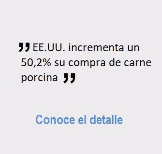 EE.UU. incrementa un 50,2% su compra de carne porcina