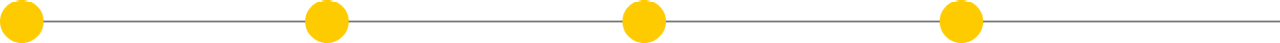 Línea negra horizontal atravesada por cuatro círculos amarillos