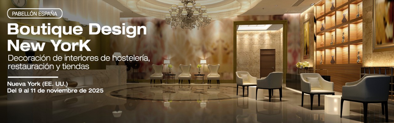 Imagen de un salón color crema para un banner paraBoutique Design Nueva York 2025