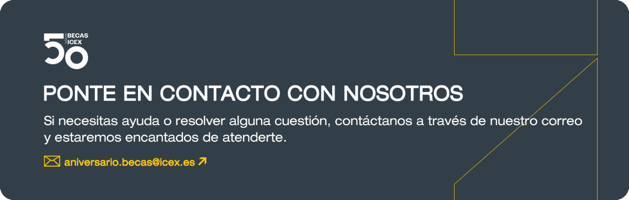 Banner para contactar con el departamento de becas