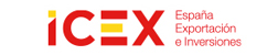 Palabra ICEX en rojo y amarillo