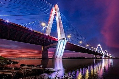 The Nhat Tan Bridge is a cable-stayed bridge crossing the Red River in Hanoi, inaugurated on January 4, 2015. Nhat Tan Bridge was designed and built to become a new icon of the capital
