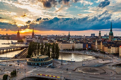 Gamla Stan, the old part of Stockholm, Sweden in a summer day