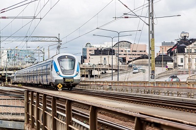 Metro train in Stockholm, Sweden in a summer day