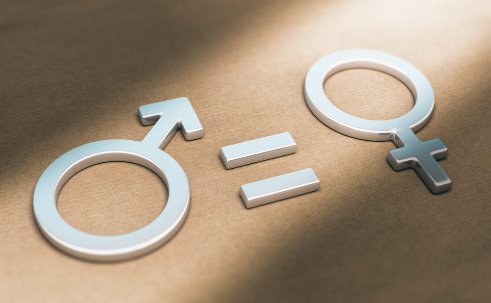 Símbolos del hombre y la mujer con el de igualdad por medio