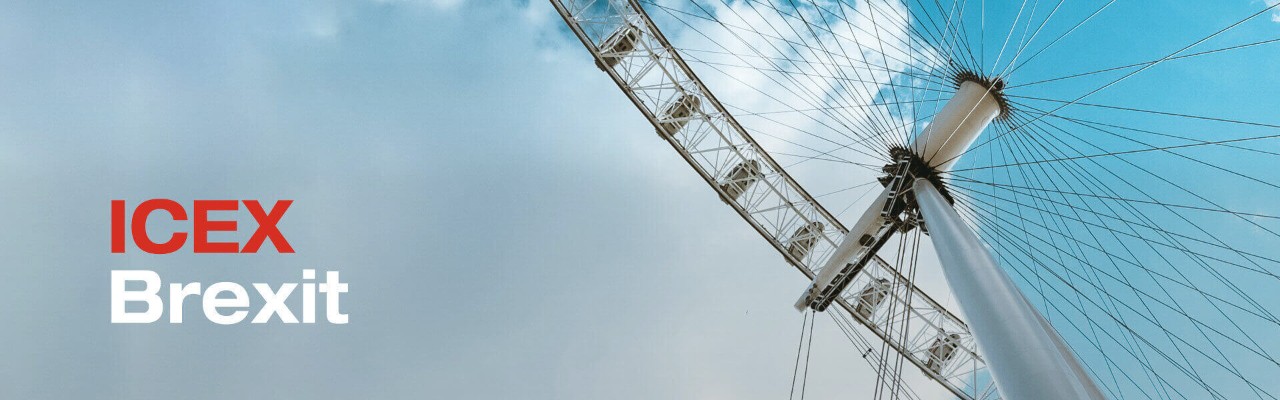 Imagen del London Eye con el rótulo ICEX Brexit a la izquierda