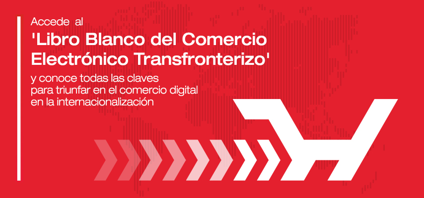 Carrito de compra blanco sobre fondo rojo