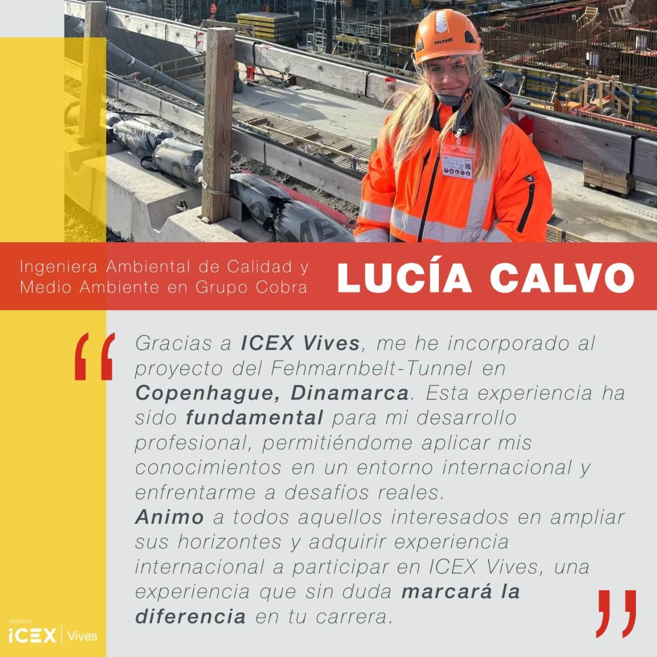 Lucía Calvo, ingeniera Ambiental de Calidad y Medio Ambiente, cuenta su experiencia en el Grupo Cobra