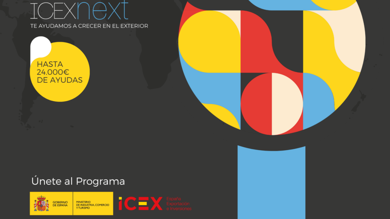 ICEX Next. Te ayudamos a crecer en el exterior. Hasta 24000 euros de ayudas. Únete al programa